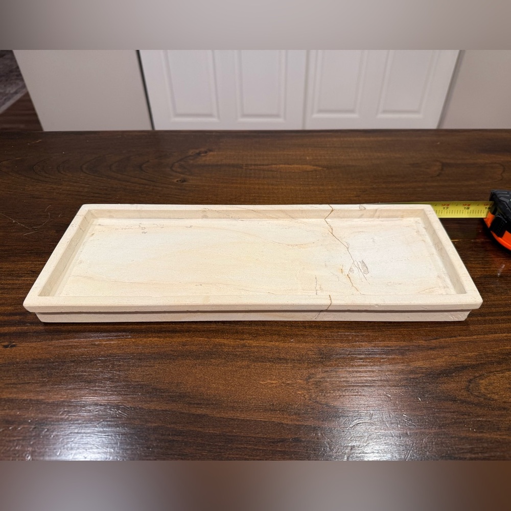 Decorative Rectangular Tray – Cream Stone Look